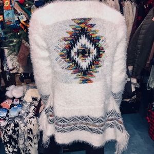 Long New Aztec Print Sweater